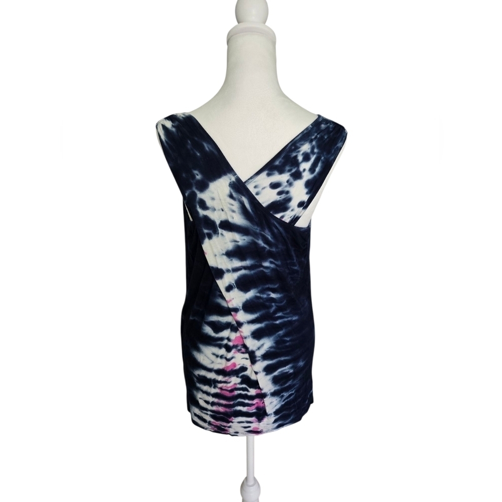 Belle Sky Navy and Pink Tie-Dye Criss Cross Back Size L - Picture 3 of 5